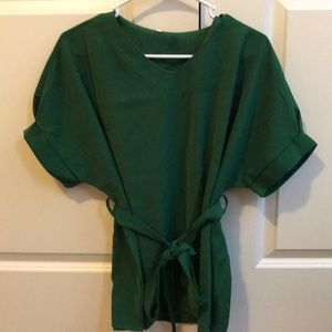 Blouse with waist tie